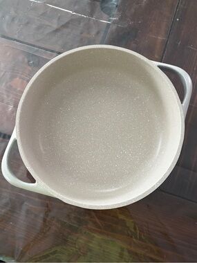 Induction Cream Speckled Nonstick Skillet with Dual Handles